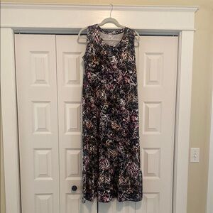 Black and Pink Sleeveless Scoop Neck Sundress